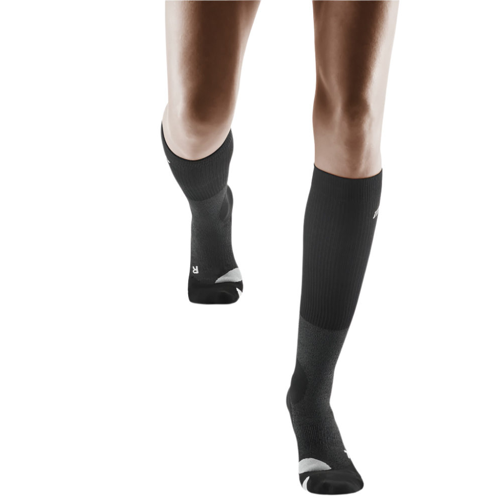 Hiking Merino Tall Compression Socks, Women, Stone/Grey