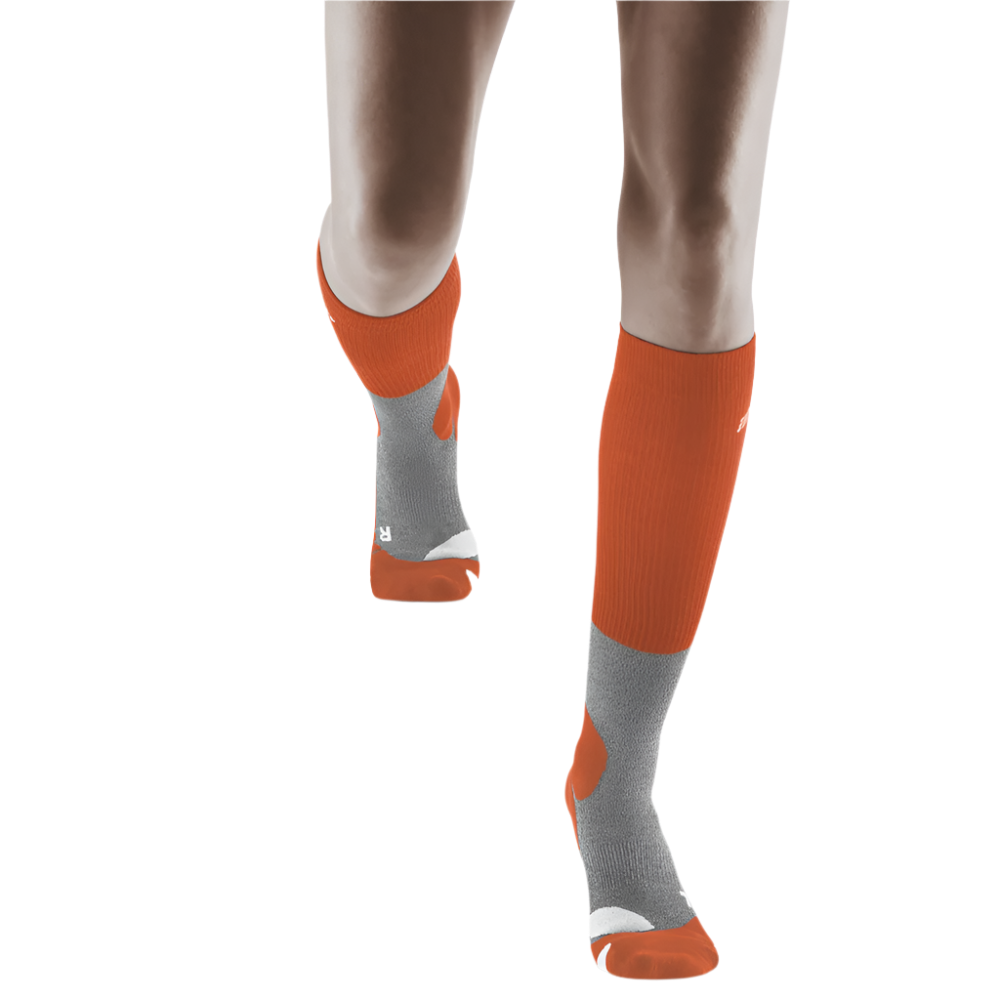 Hiking Merino Tall Compression Socks, Women, Sunset/Grey