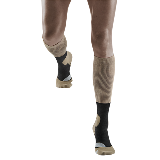 Hiking Merino Tall Compression Socks, Women, Sand/Grey