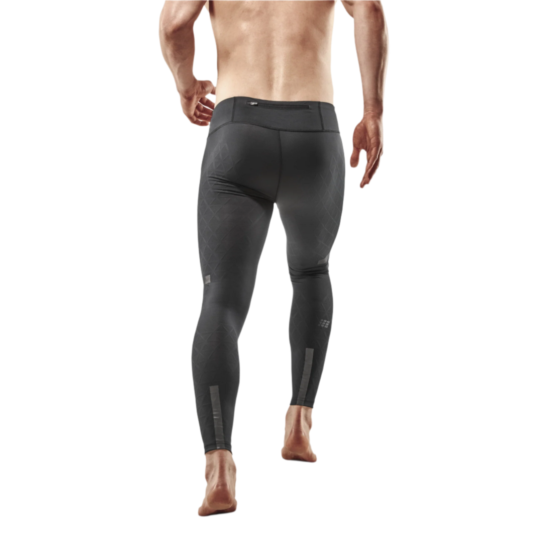 The Run Support Tights, Men, Black, Back View Model