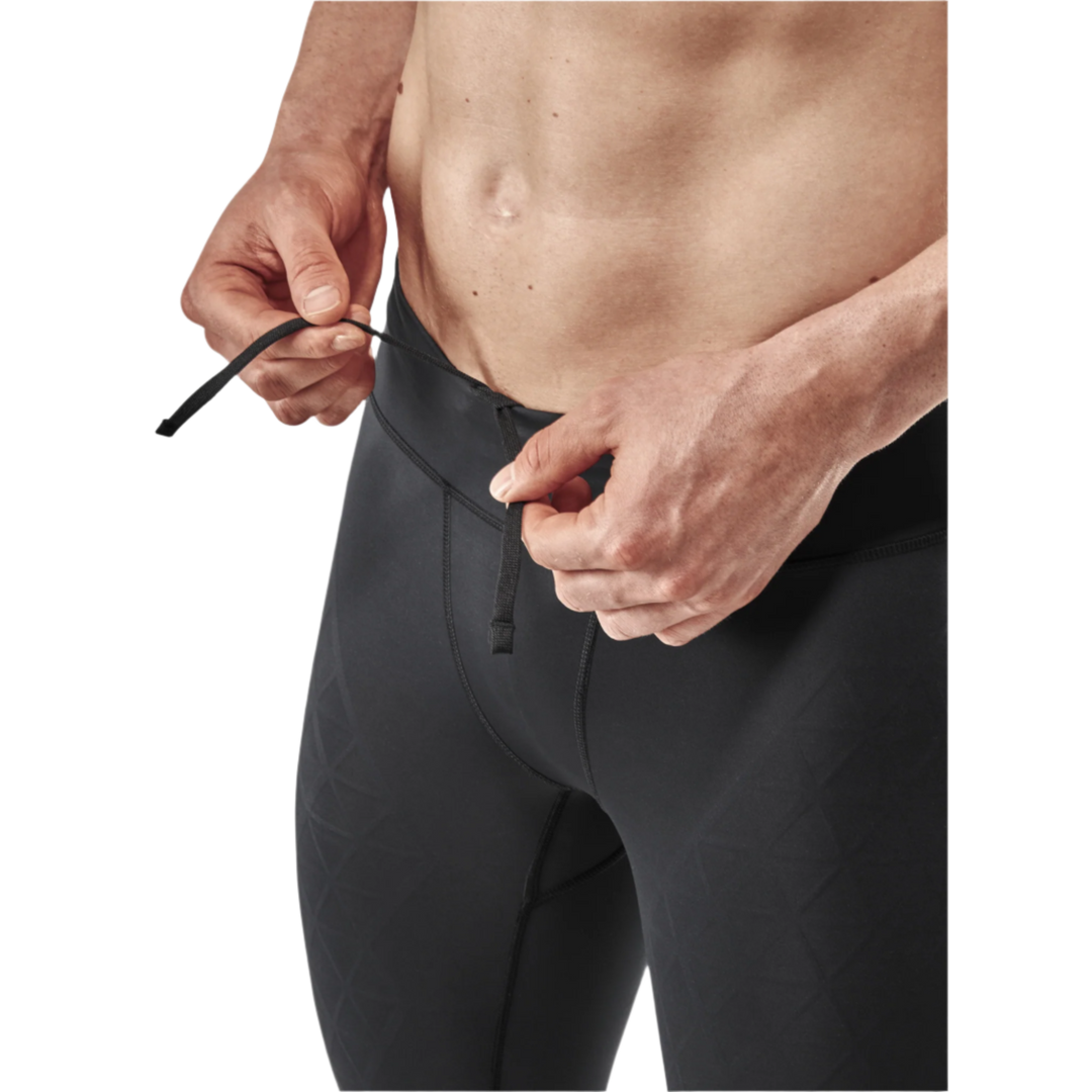 The Run Support Tights, Men, Black, Front Detail