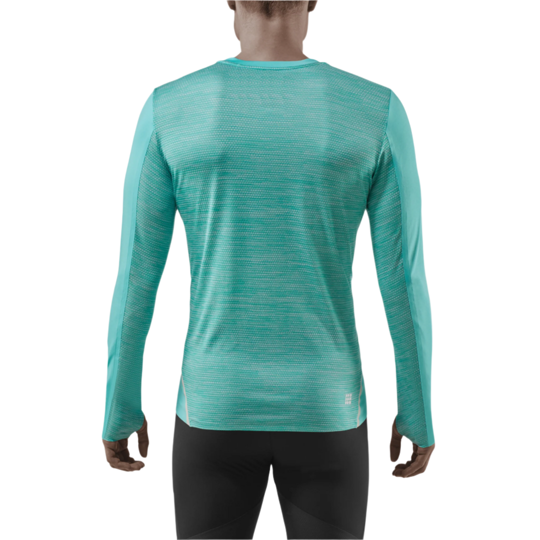 Run Long Sleeve Shirt, Men, Ocean, Back View Model