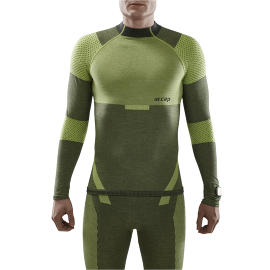 Ski Touring Base Shirt, Men, Green - Front View Model