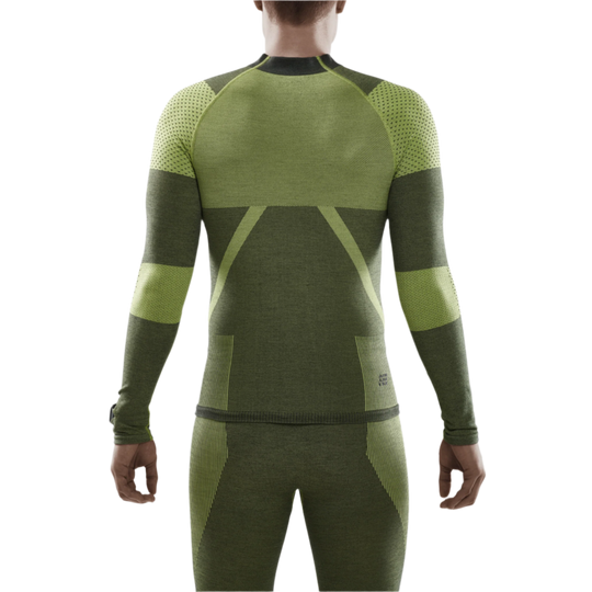 Ski Touring Base Shirt, Men, Green - Back View Model