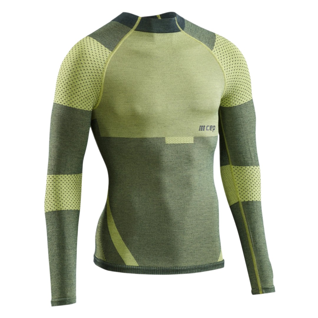 Ski Touring Base Shirt, Men, Green - Front View