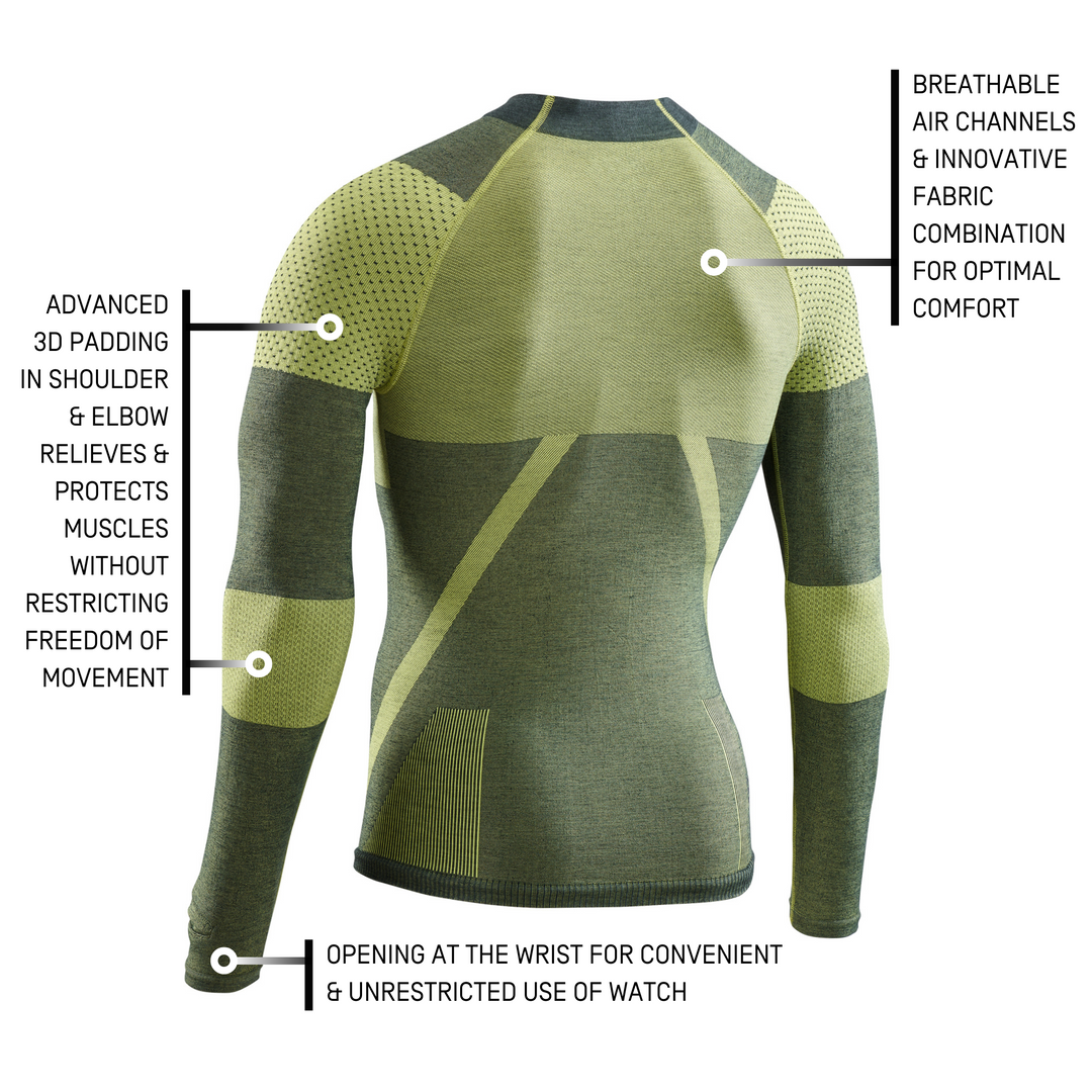 Ski Touring Base Shirt, Men, Green - Detail