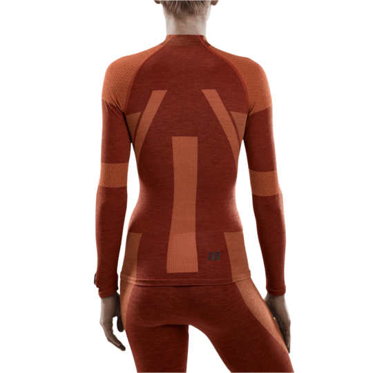 Ski Touring Base Shirt, Women, Orange - Back View Model