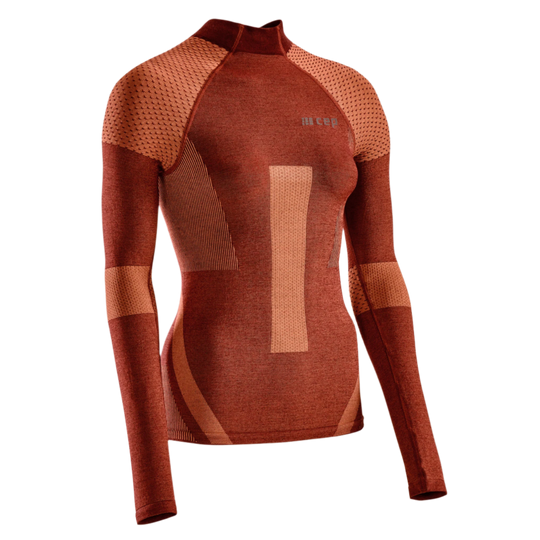 Ski Touring Base Shirt, Women, Orange - Front View