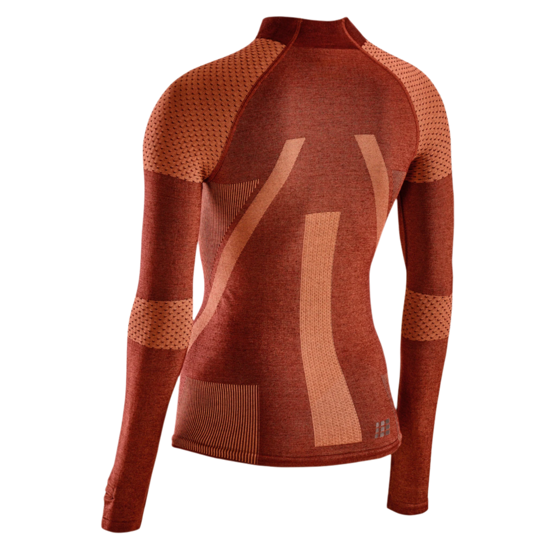 Ski Touring Base Shirt, Women, Orange - Back View