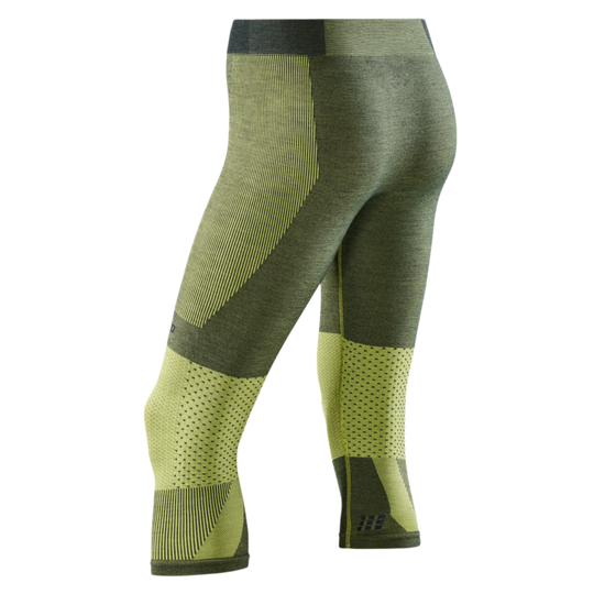 Ski Touring 3/4 Base Tights, Men, Green - Back View