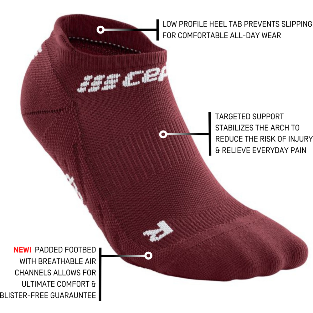 The Run No Show Socks 4.0, Women, Dark Red, Detail