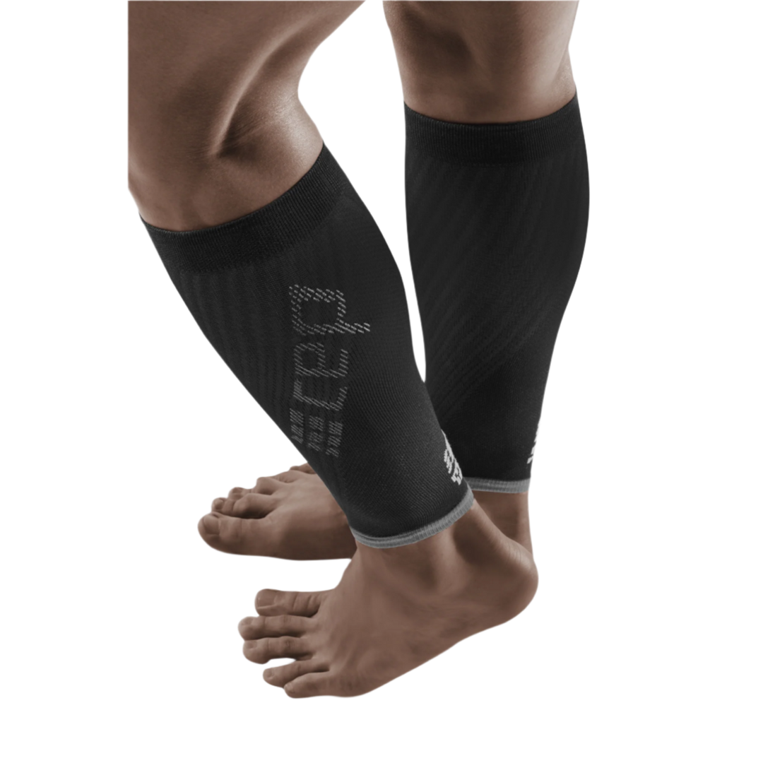 Ultralight Compression Calf Sleeves, Men, Black/Light Grey, Side View Model