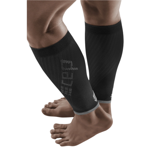 Ultralight Compression Calf Sleeves, Men, Black/Light Grey, Side View Model