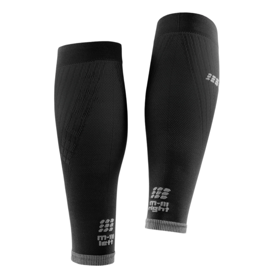 Ultralight Compression Calf Sleeves, Men, Black/Light Grey, Back View