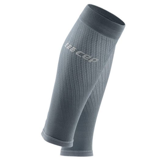 Ultralight Compression Calf Sleeves, Men, Grey/Light Grey, Front View