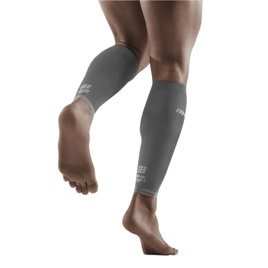 Ultralight Compression Calf Sleeves, Men, Grey/Light Grey, Back View Model