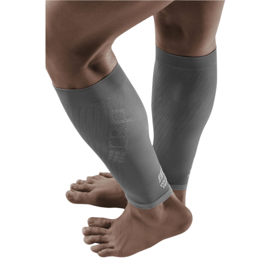 Ultralight Compression Calf Sleeves, Men, Grey/Light Grey, Side View Model