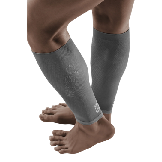 Ultralight Compression Calf Sleeves, Men, Grey/Light Grey, Side View Model