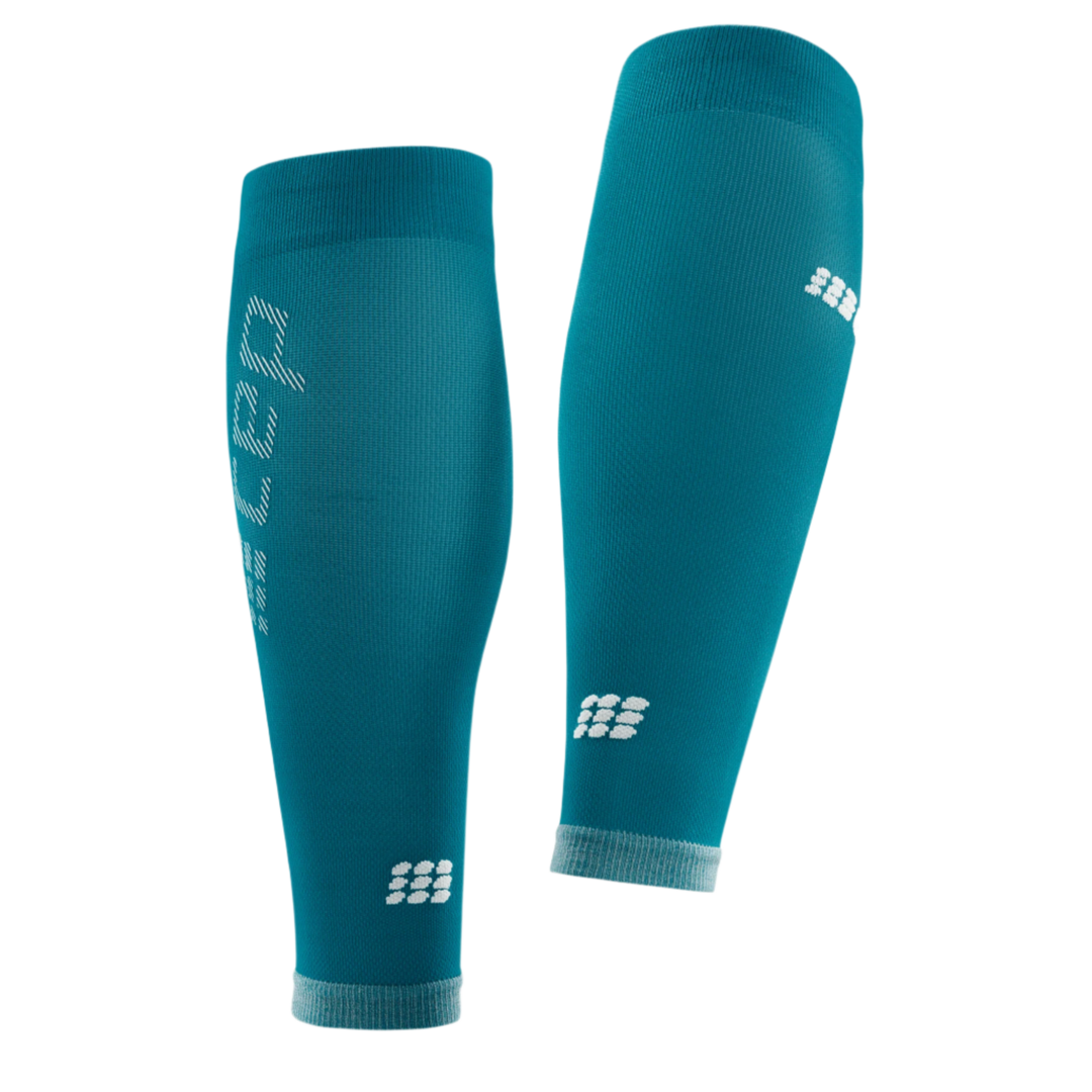 Ultralight Compression Calf Sleeves, Men, Petrol/Light Grey, Back View