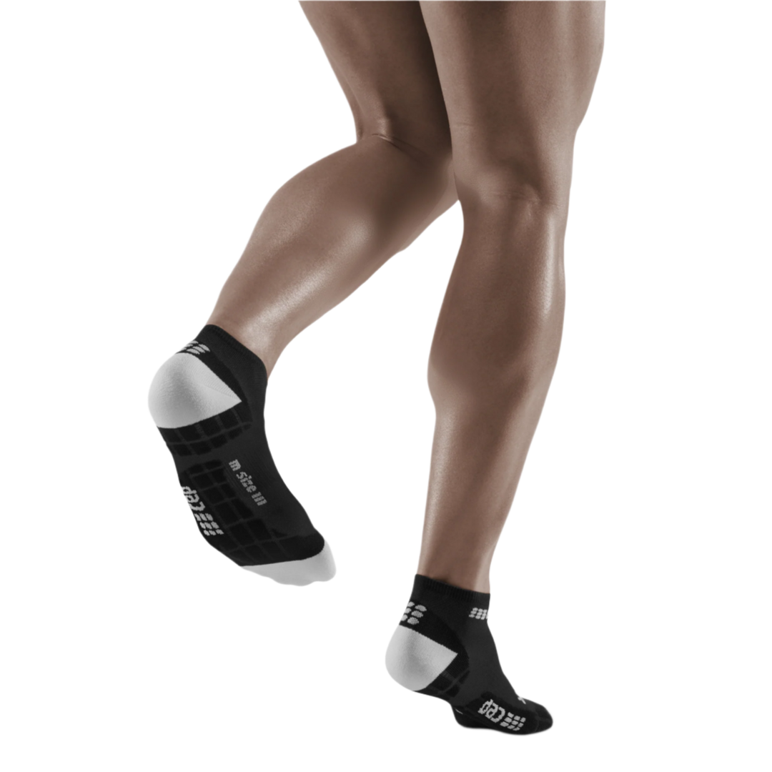 Ultralight Low Cut Compression Socks, Men, Black/Light Grey, Back View Model