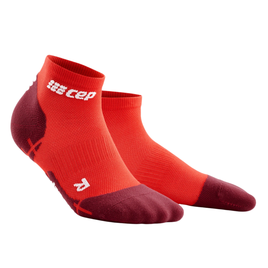 Ultralight Low Cut Compression Socks, Men, Lava/Red, Front View