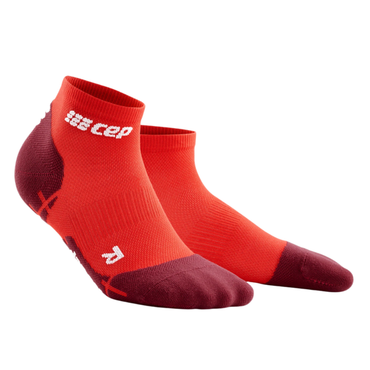 Ultralight Low Cut Compression Socks, Men, Lava/Red, Front View