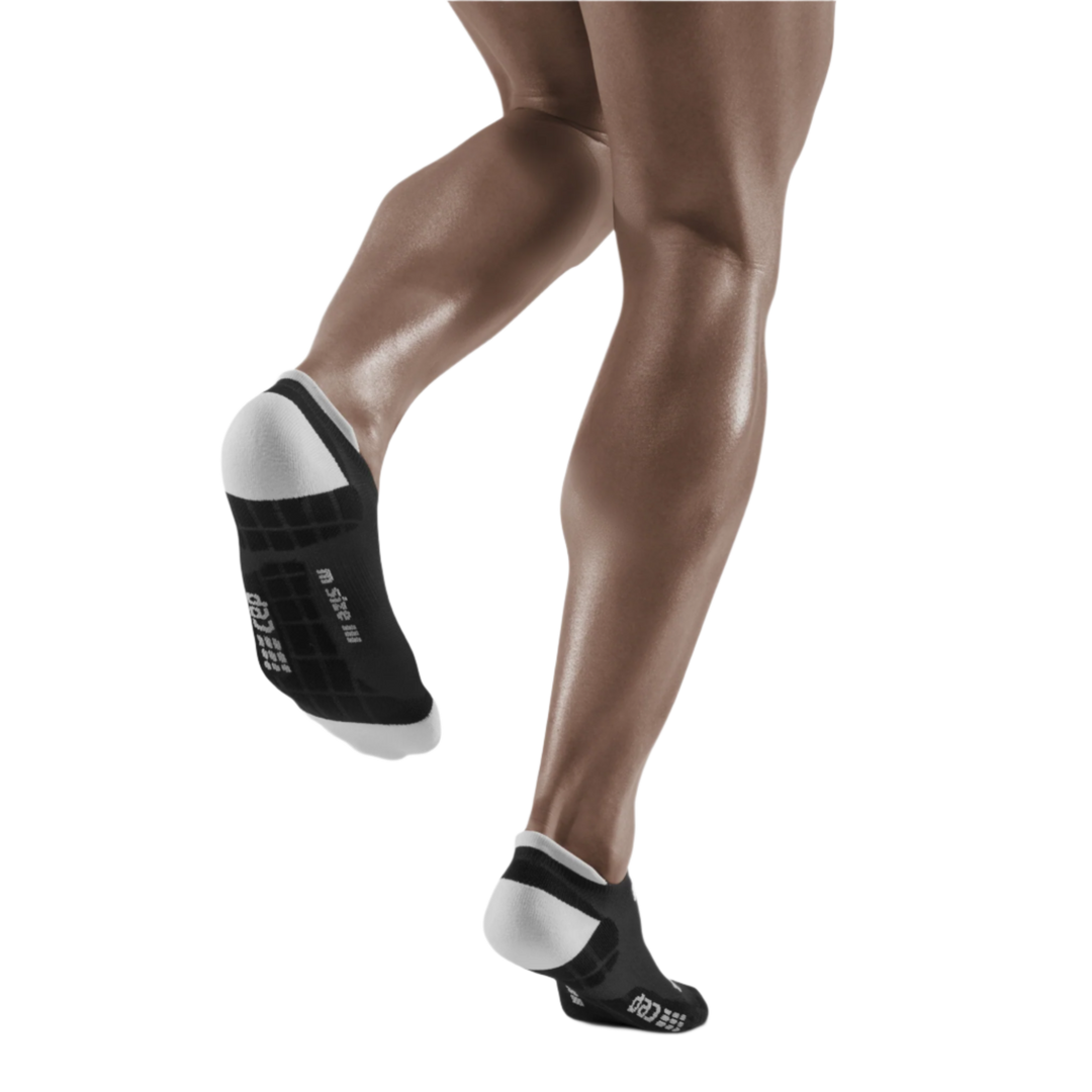 Ultralight No Show Compression Socks, Men, Black/Light Grey, Back View Model