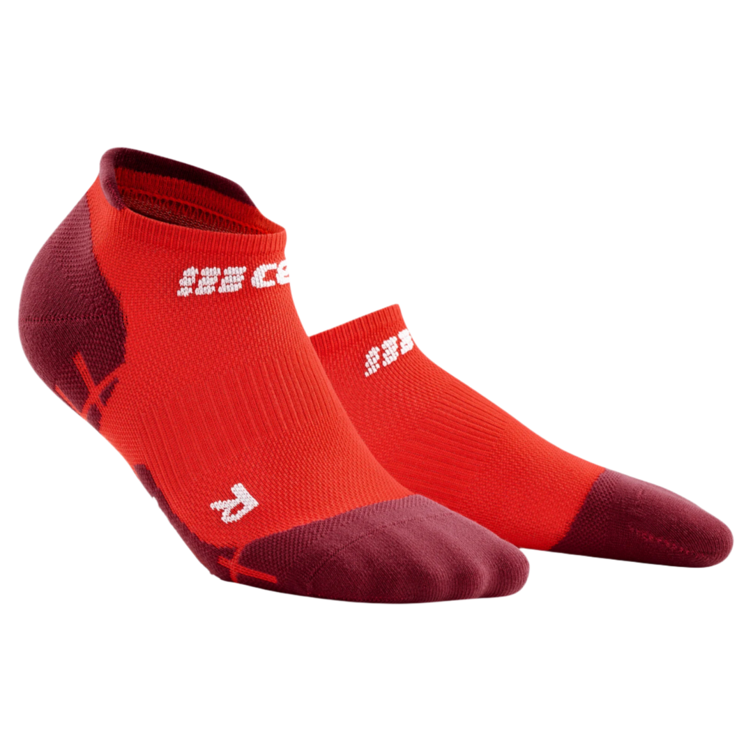 Ultralight No Show Compression Socks, Men, Lava/Red, Front View