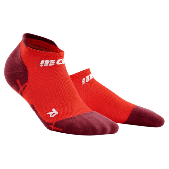 Ultralight No Show Compression Socks, Men, Lava/Red, Front View