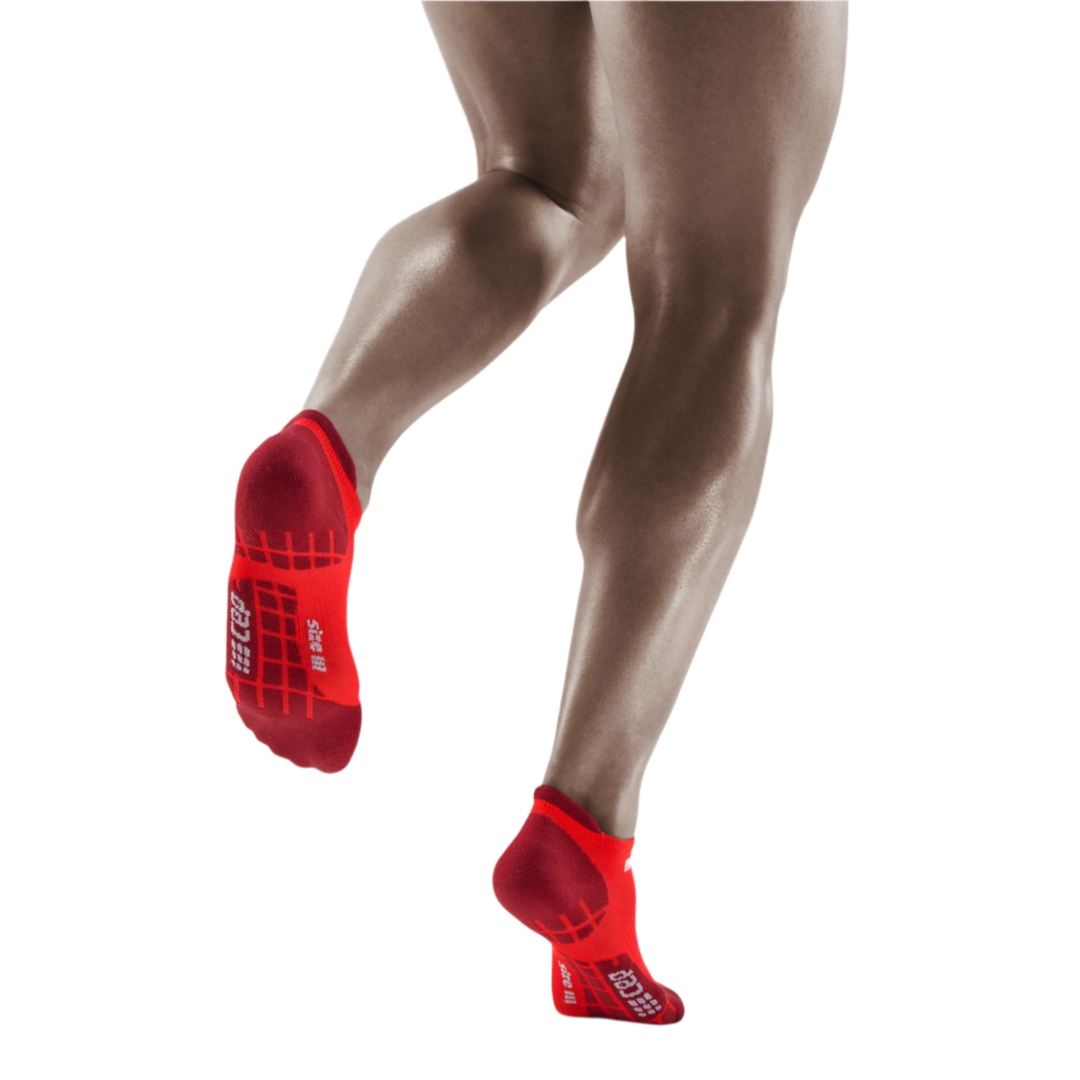 Ultralight No Show Compression Socks, Men, Lava/Red, Back View Model