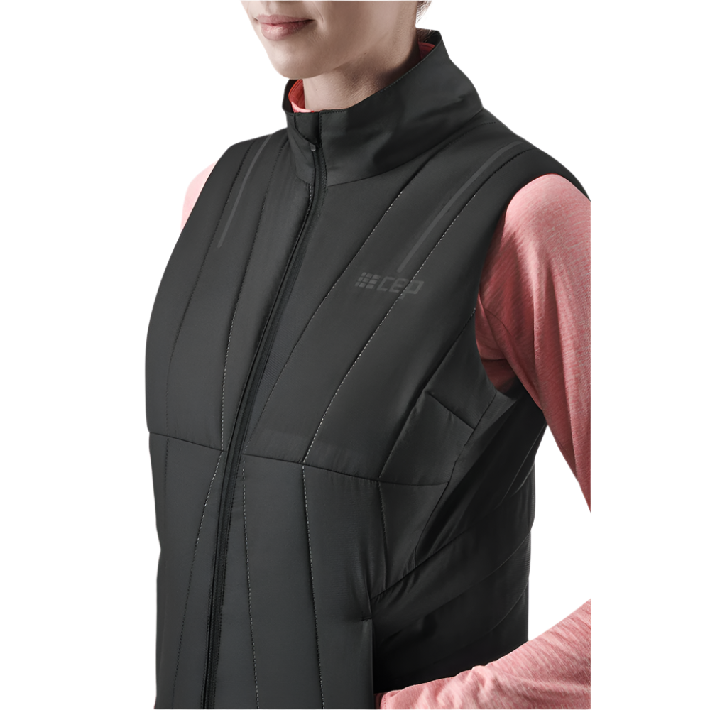 Winter Run Vest, Women, Black, Detail