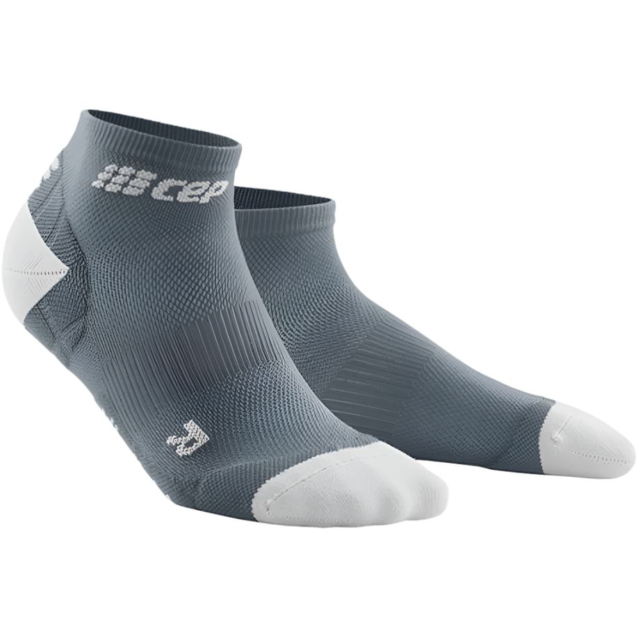 Ultralight Low Cut Compression Socks, Men, Grey/Light Grey, Front View