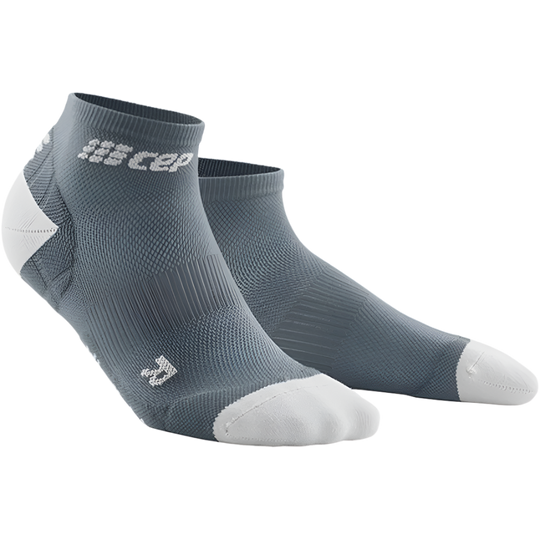 Ultralight Low Cut Compression Socks, Men, Grey/Light Grey, Front View