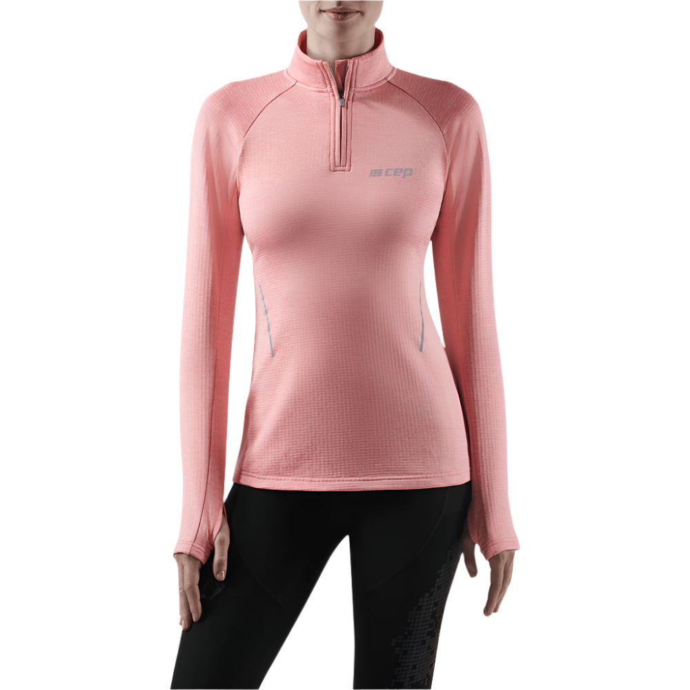 Winter Run Long Sleeve Shirt, Women, Rose Melange, Front View Model