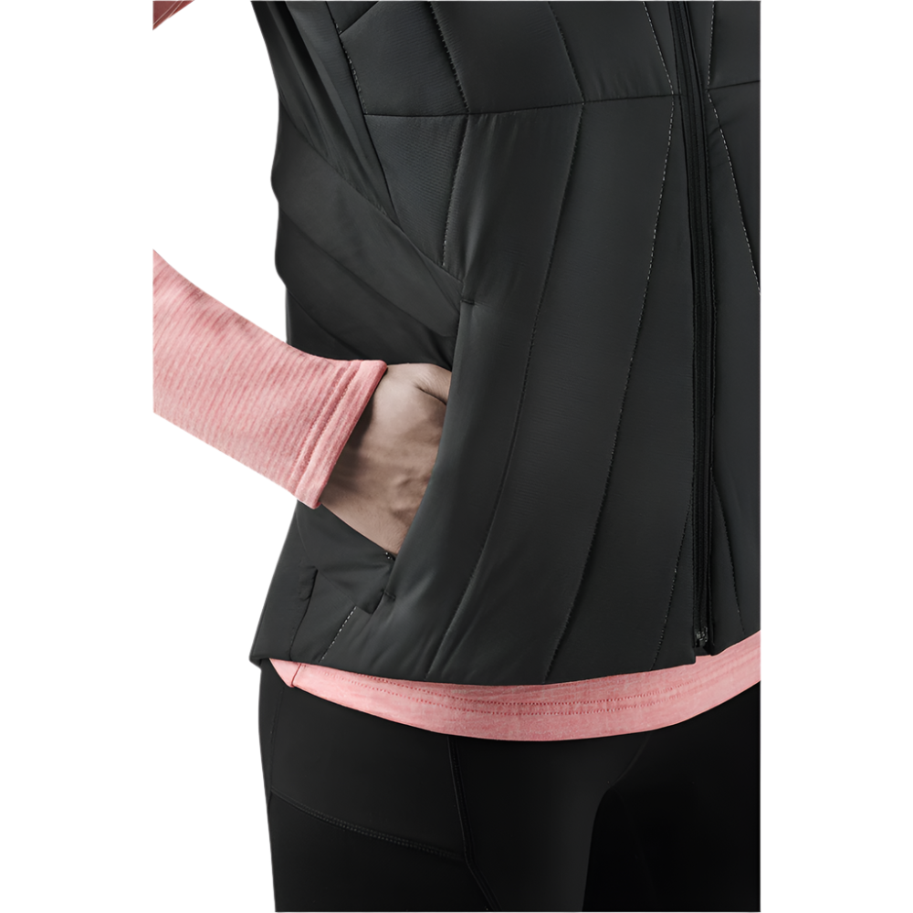 Winter Run Vest, Women, Black, Pocket Detail