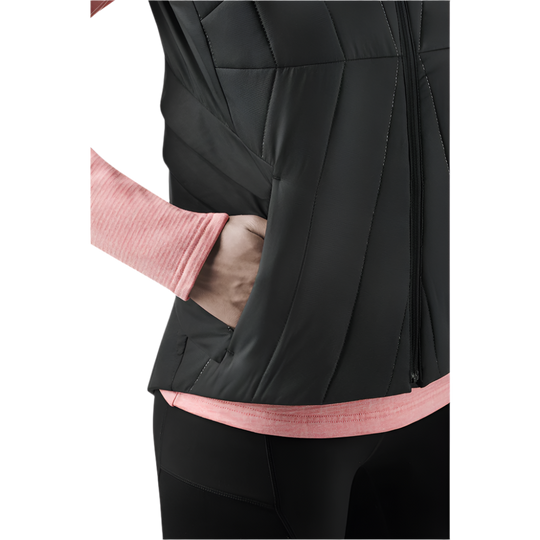 Winter Run Vest, Women, Black, Pocket Detail