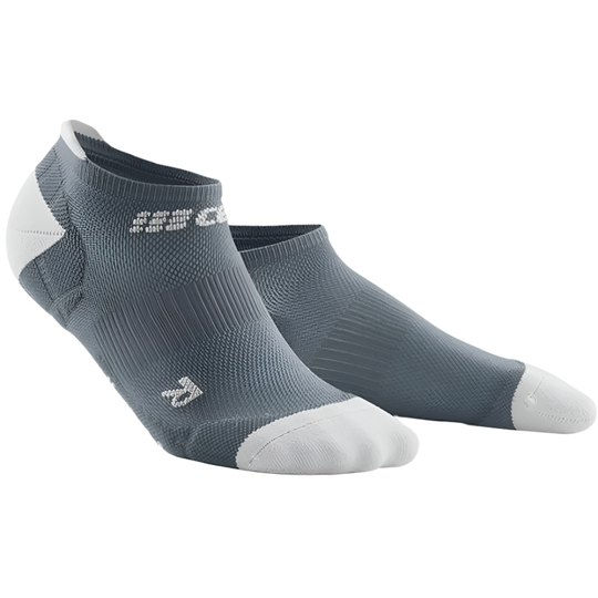 Ultralight No Show Compression Socks, Men, Grey/Light Grey, Front View