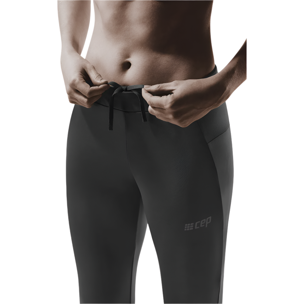 Winter Run Pants, Women, Black, Front Detail