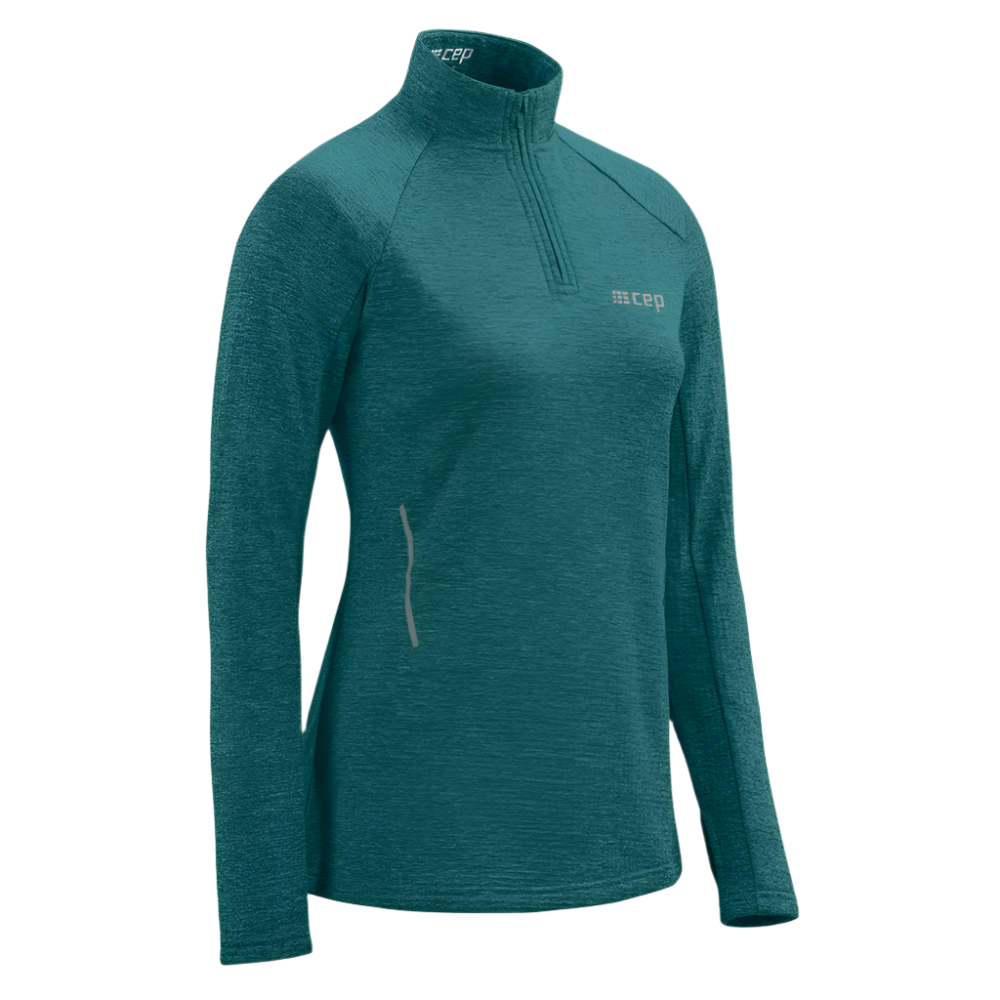 Winter Run Long Sleeve Shirt, Women, Green Melange