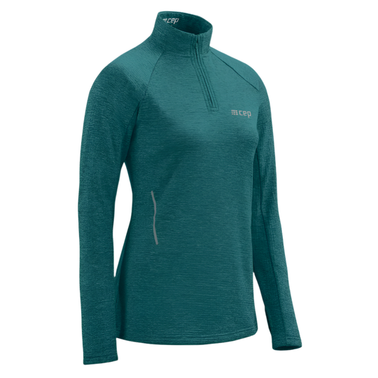 Winter Run Long Sleeve Shirt, Women, Green Melange