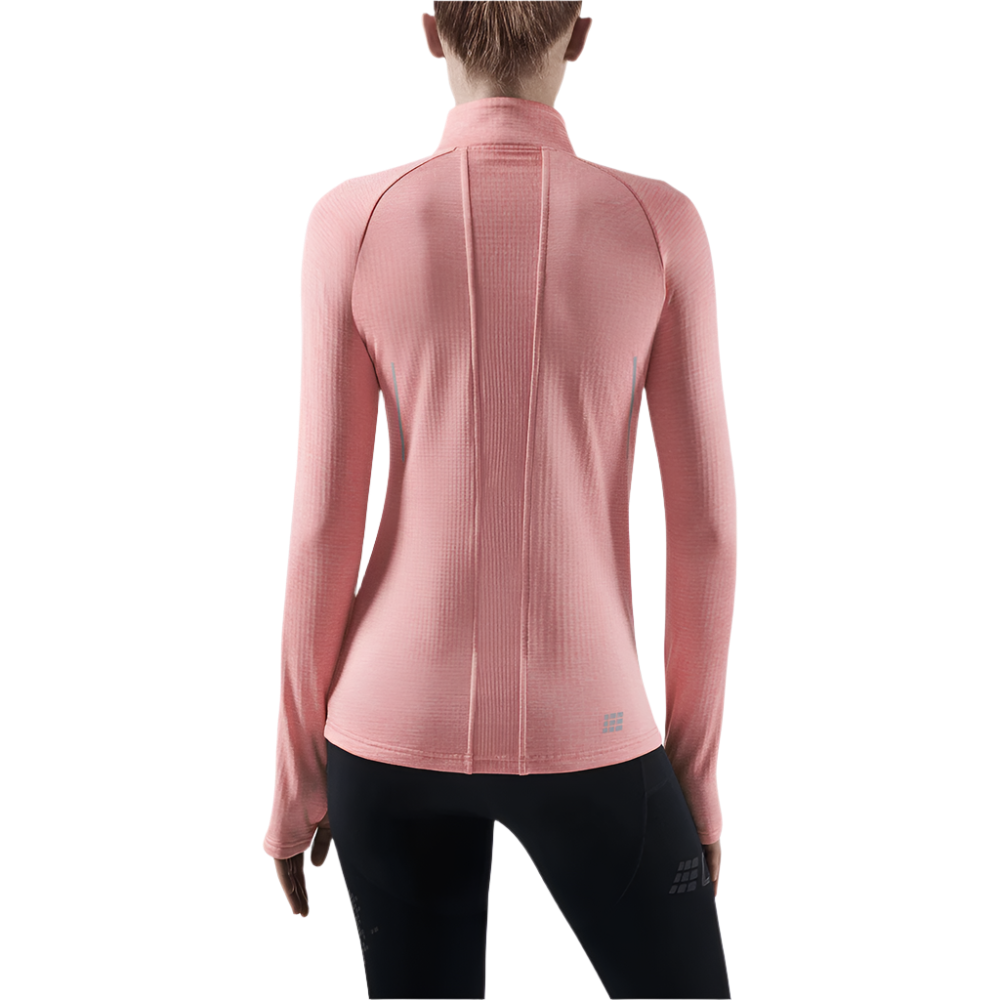 Winter Run Long Sleeve Shirt, Women, Rose Melange, Back View Model