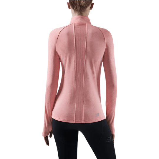 Winter Run Long Sleeve Shirt, Women, Rose Melange, Back View Model