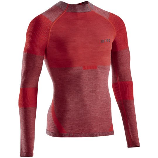 Ski Touring Base Shirt, Men, Red - Front View