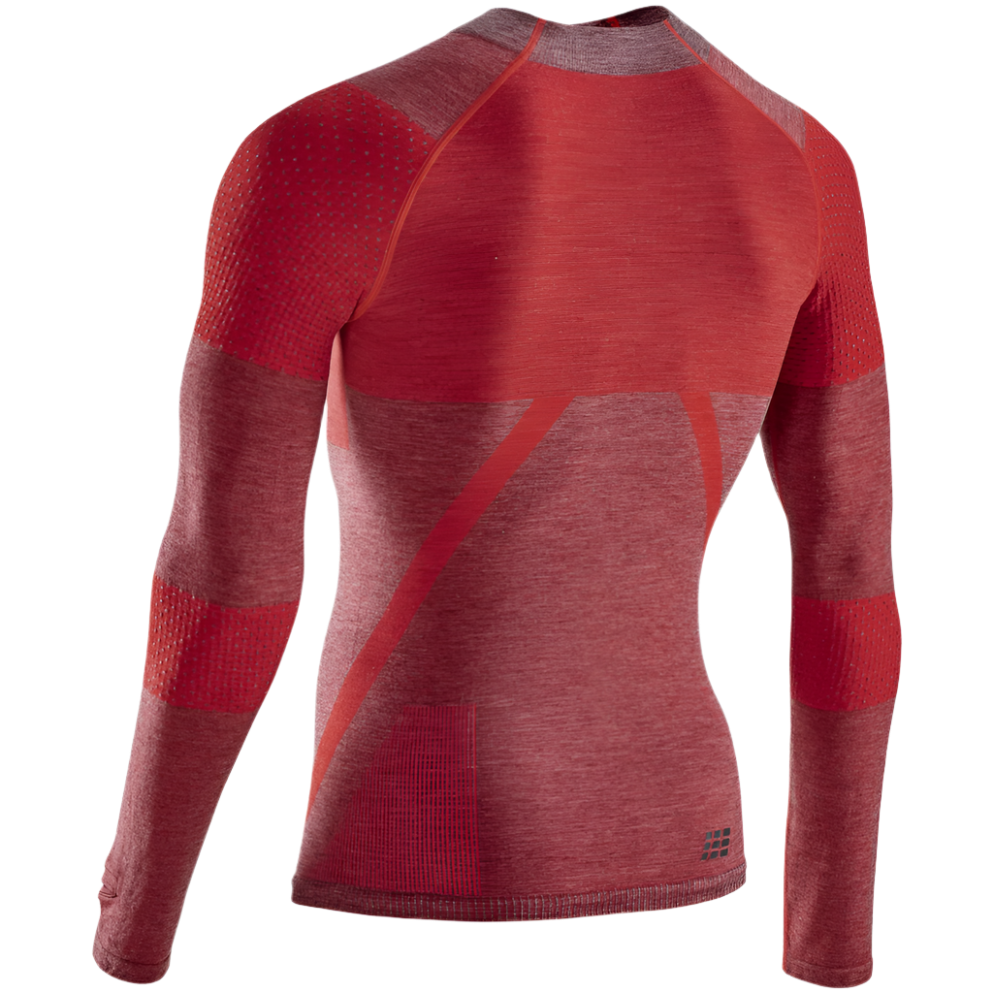 Ski Touring Base Shirt, Men, Red - Back View