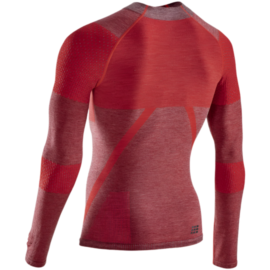 Ski Touring Base Shirt, Men, Red - Back View