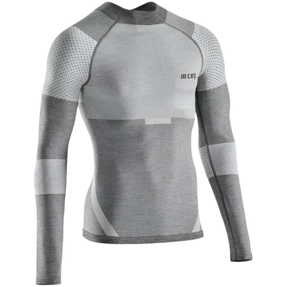 Ski Touring Base Shirt, Men, Grey - Front View