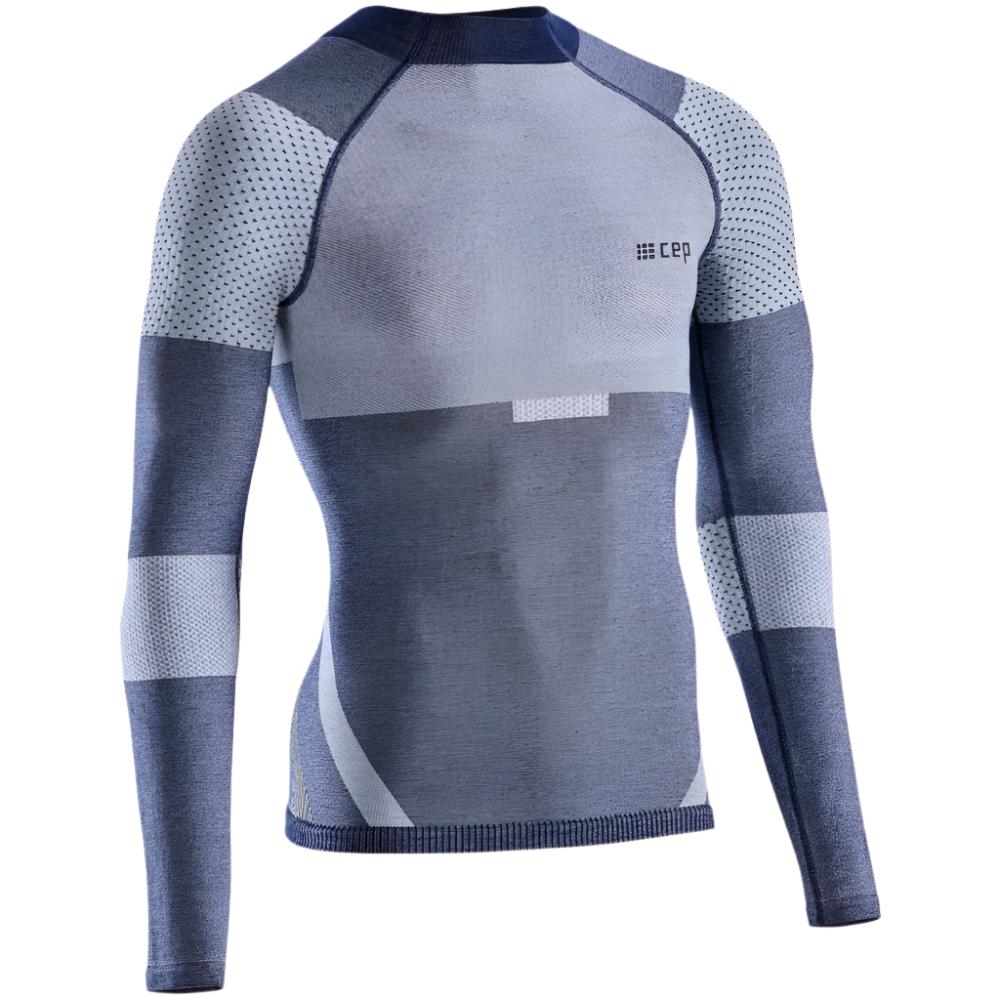 Ski Touring Base Shirt, Men, Blue - Front View