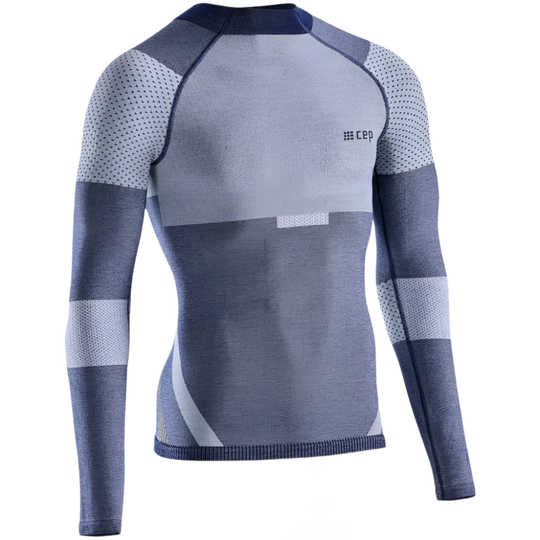 Ski Touring Base Shirt, Men, Blue - Front View