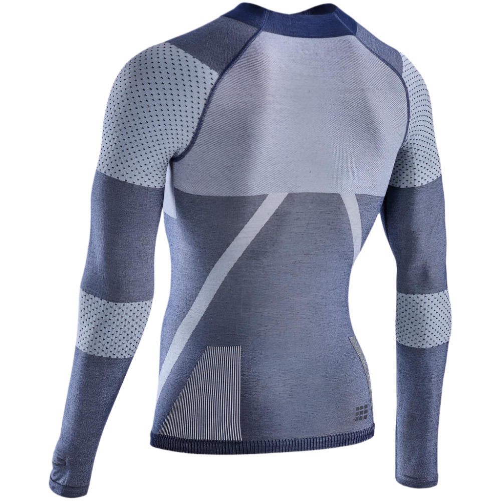 Ski Touring Base Shirt, Men, Blue - Back View