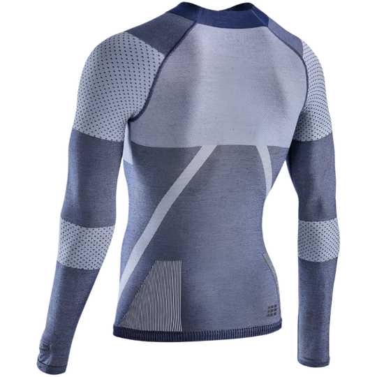 Ski Touring Base Shirt, Men, Blue - Back View